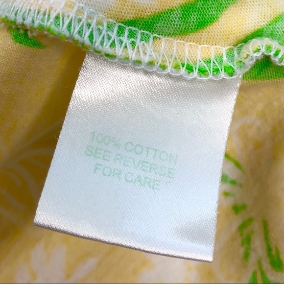 Lilly Pulitzer yellow green white knit tank dress Noella small halter open back - Picture 15 of 15